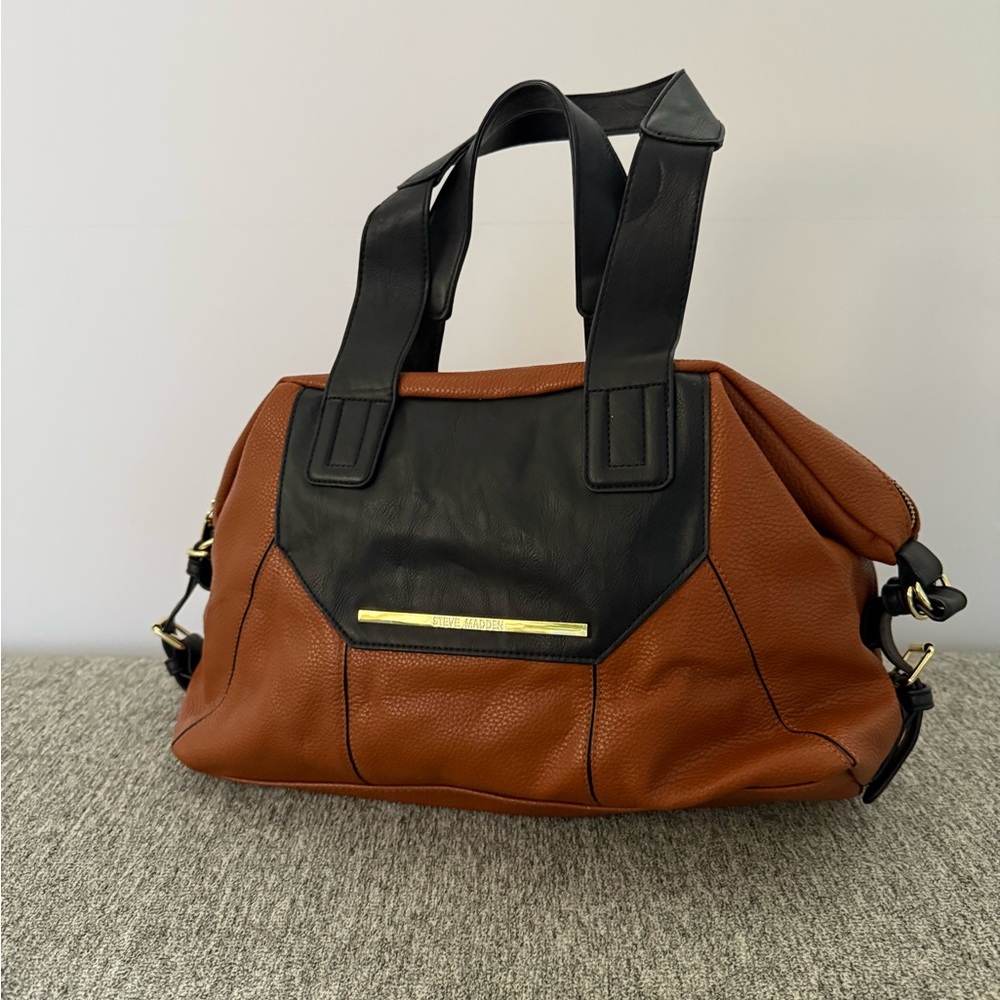 Steve Madden Black and Brown Shoulder Bag
